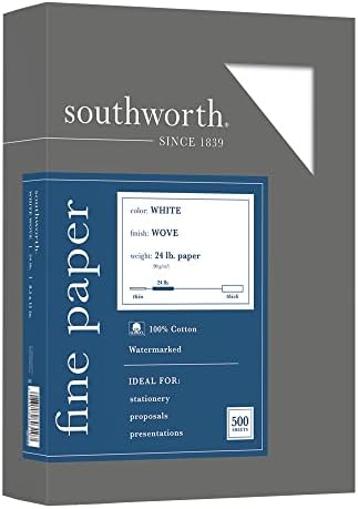 Southworth® деловна хартија од памук, 8 1/2 x 11, 24 lb, рециклирана, бела, кутија од 500