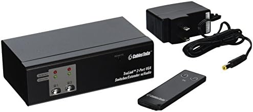 C2G 39971 Trulink 2-Port VGA Monitor Monitor/Extender со 3,5 mm Audio, TAA во согласност, црно