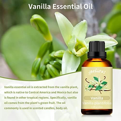 Неверојатно ванила есенцијално масло ванила есенцијално осил за дифузер, парфем, тело, кожа, коса, сапун од свеќи што прави масло од миризба