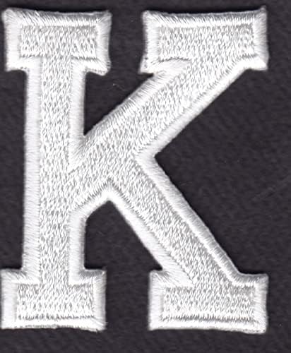 Букви - бела блок буква „к“ - железо на везена лепенка за апликација