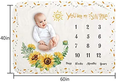 Месечна девојка за бебиња на ИЛИККУЈАКС БЕБЕ МЕСЕКУВАЕ, 40 × 60 инчи Сончоглед, ќебе, вие сте моето сонце, фланено руно, фотографија за