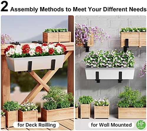 HfHome 2 парчиња прилагодливи заградувачи на кутии за држачи за цвеќиња, куки за прозорци, куки за засадување, држач за монтирање на wallидови