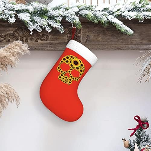 Јујуј сончоглед череп Божиќна порибна декорација на одмор камин виси чорап 18 инчи чорапи