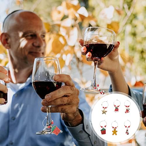 Нуобести 18 парчиња Божиќни Маркери За Вино Празнични Ознаки За Шарм На Вино Маркери За Чаши За Вино За Флејти За Шампањ Коктели Гости