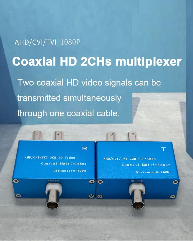 2 Канално Видео Преку Коаксијален Кабелски Мултиплексер, HD Видео ДО RG59 Коаксијални Конвертори до 400m ЗА 2mp 1080p AHD/CVI/TVI и Аналогни