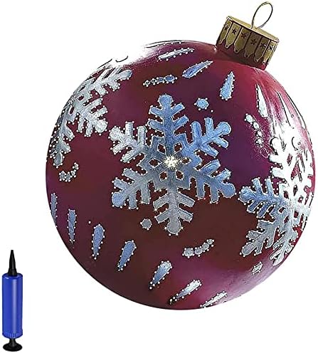 Надворешно Божиќно надувување украсена топка, гигантски Божиќни украси за новогодишна елка, 23,6 инчи Божиќни надуени топки на отворено