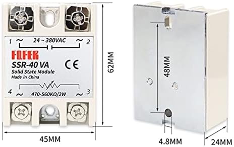 Exongy Solid State Relay SSR-10VA SSR-25VA SSR-40VA 10A 25A 40A RELAIS регулатор 24-380VAC излез SSR 10VA 25VA 40VA 50VA 60VA 100VA