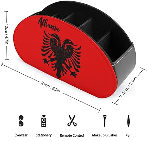 Албанија Орелско Знаме Држач За Далечински Управувач Организатор На Кожна Маса За Канцелариски Материјали Далечински Управувач
