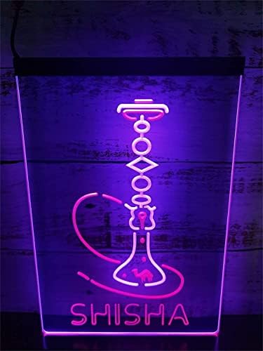 DVTEL Shisha Продавница Неонски Знак Led Моделирање Светло Прозрачни Букви Табла Акрилни Панел Неонски Декоративни Светлина, 30x40cm Хотел Ресторан