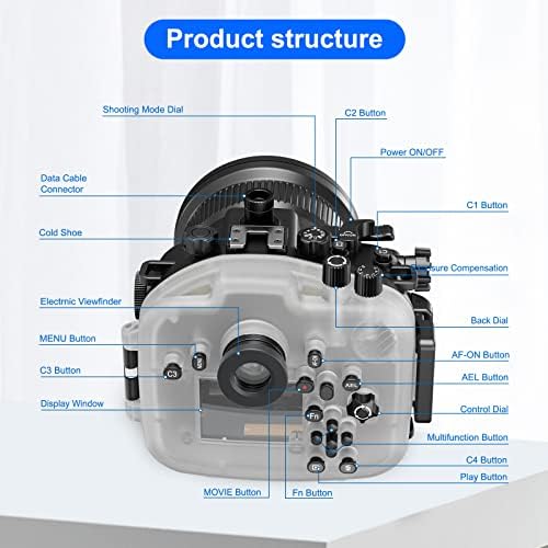 Морски жаби компатибилни со Sony A7RIII 28-70mm Подводен 40м/131ft Максимална длабочина на нуркање водоотпорна куќиште за куќиште