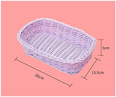 Еекемг Правоаголен Wан Плетена Корпа За Складирање Овошје Чај Закуска Леб Корпа За Пикник Козметичка Кутија За Складирање Прибор