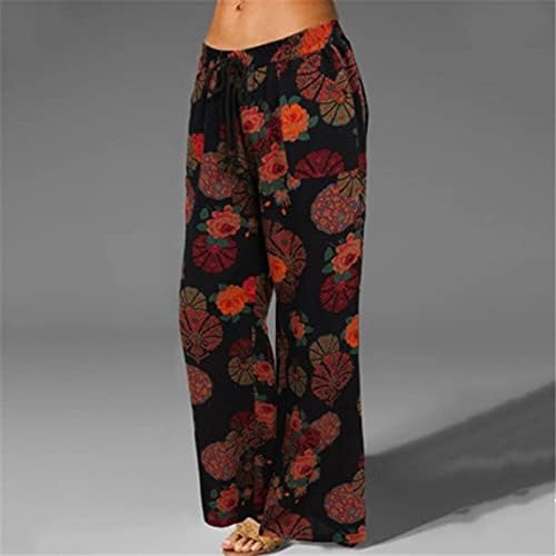 Амикадомски женски панталони графички панталони за дами постелнина лежерна хартија за хартија права нога лето есен панталони 2023 облека RO
