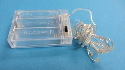 EZDIYWORLD- MICRO LED 10 топли светла во боја батерија управувана на 5 метри долга сребрена боја ултра тенка жица со жица