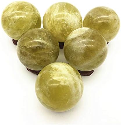 Binnanfang AC216 1PC Природно цитрин жолт кварц кристален сфера топка полиран лековити камења декор природни камења и минерали кристали заздравување