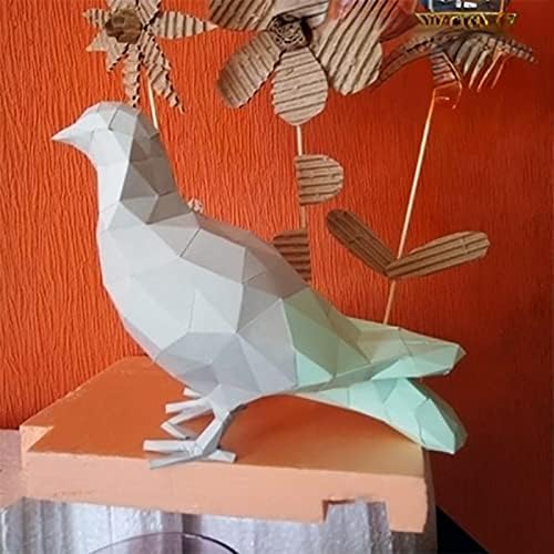 Симулација гулаб 3Д скулптура на хартија DIY украс за украс Орнамент Геометриски модел на хартија Рачно изработен трофеј за хартија креативна оригами загатка