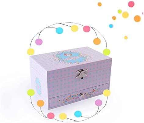 Emers Исклучителна-Музичка кутија Деца девојче накит за складирање Музичка кутија со двојно слој мултифункционално складирање музичка кутија ротирачки танцувачки ?