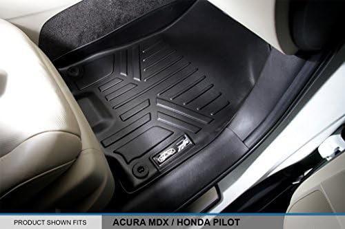 SmartLiner Custom Fit Fort Dats Mats 2 Row Постави црно компатибилно со 2014-2020 Acura MDX