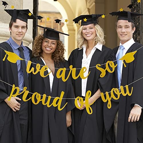 Ние Сме Толку Горди На Вас Банер Злато Сјај Честитки Банер, Толку Горди На Вас Дипломирање Банер Злато Дипломирање Украси 2023 Банер За Злато Колеџ Дипломирање Парти?