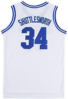Comtop mens lincoln #34 Исус Шатлсворт средношколски филм кошарка дрес за возрасни бели/сини
