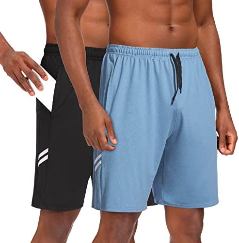 Рундијски салата шорцеви за мажи 3 пакувања машки атлетски шорцеви 9 инчи тренингот кошарка што работи шорцеви мажи со џебови