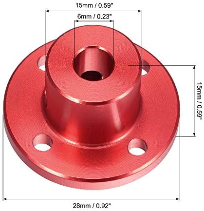 uxcell 6mm Внатрешна Диа H15xD15 Цврста Прирабница Спојка Мотор Водич Вратило Спојка Мотор Конектор ЗА Diy Делови Црвена 2pcs