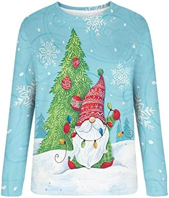 Светло сина симпатична спортска јога празник Божиќ в Valentубените палта тинејџерски девојки ракав екипаж фигура облека за џемпери жени