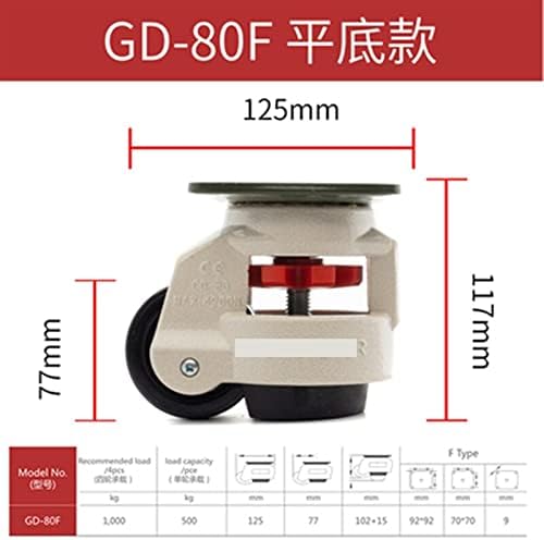 Gande GD-40F 60F 80F Ниво за прилагодување тркала за тркала рамна поддршка за машината за вендинг големи индустриски тркала 1 парчиња