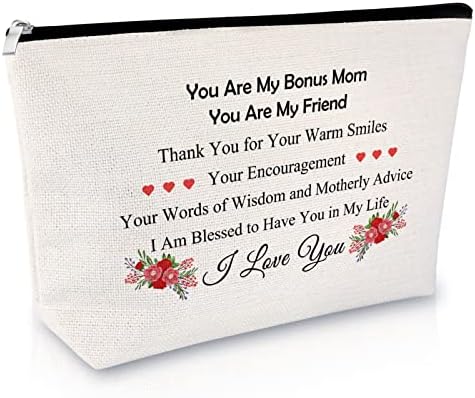 Бонус Мама Подарок Од Бонус Ќерка Шминка Торба Чекор Мајка Роденденски Подарок Козметичка Торба Денот На Благодарноста Подарок За Небиолошка