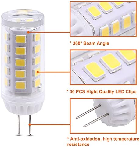 FACON 12VOLTS DC G4 LED светилки, 12V DC JC Type Bi-Pin G4 база, LED-сијалици за замена за RV Trailer Camper Boat Marine Light, 3500K