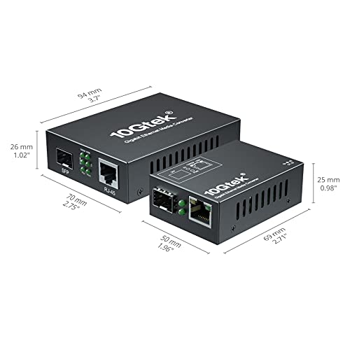 [Мини големина] Пар на конвертор на медиуми на Gigabit Ethernet Bidi Media, SingleMode Single LC Fiber до Ethernet RJ45 конвертор за 10/100/1000BASE-TX до 1000base-LX, UL овластен, 1310-nm, до 20-км