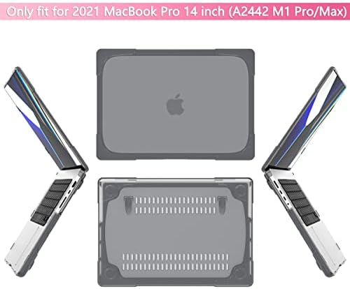 Случај за прилагодување на Батианда за нов MacBook Pro 14 Inch Model Model A2779/A2442 2023 2021 Објавување, Тешка заштитна обвивка на тврда школка со преклопување на Kickstand & Cock Cover