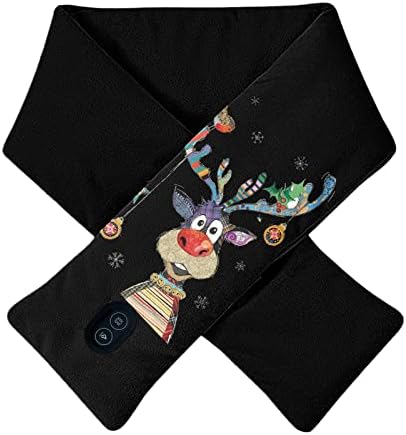 Iius Божиќна USB електрична загреана шамија зима за жени шалови завиткани шамија за полнење со подлога за греење на вратот