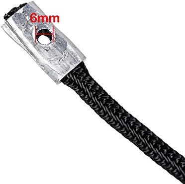 AMOPACORP 50 стапки x 1/4 инчи црна 7000 bs Синтетичка винч линија кабел јаже со чувар на топлина од црна карпа и гумен стопер за камион ATV