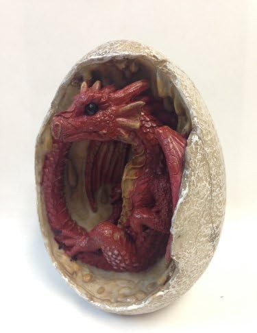 ПТЦ 4,75 инчен црвен змеј што се влече во статуата на статусот на обвивка од јајца