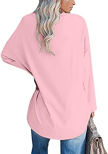 Saxigol School Ноќта на вештерките пуловер жени со долг ракав лежерни долги удобни кошули лабава екипаж тенок печатен пулвер за жени розови