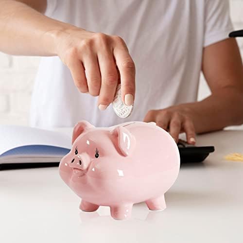 Piggy Bank за возрасни, девојчиња, керамика розова свиња, Alcancias de Dinero para ordesos niños, заштеда на пари банка за деца,