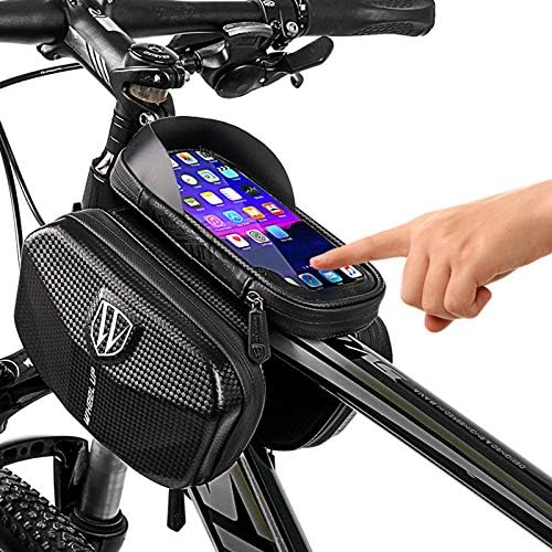 ФАМКИТ велосипедска цевка рамка торба велосипед возење водоотпорна торба со допир на екранот на допир на екранот на допир се вклопува