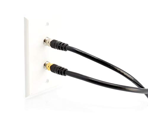 Коаксијалниот кабел Cimple Co 100ft со злато, лесни конектори за зафат - црна - 75 ом RG6 F -Type Coaxial TV кабел - 100 стапки црн
