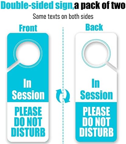 Во сесијата не го нарушувате Doorknob Hanger Door Sign Blue 3,35 x 8.86-Double Sided 2 пакет за бизнис во училница за домашни канцеларии