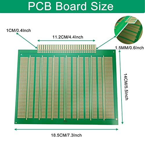 Jungui 15x18,5 cm лемење со лемење голема табла за прототип на PCB, злато преку позлатено, Protoboard за Arduino DIY електронски проекти за продажба-2PCS,