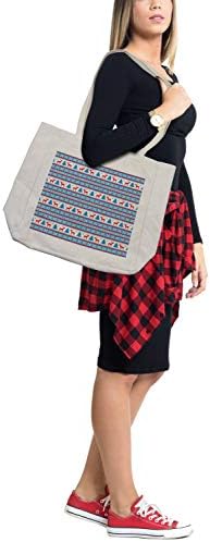 Амбезон Божиќна торба за шопинг, традиционална фолклорна плетена стил на слика од празник за одморалиште сезонски дизајн славење