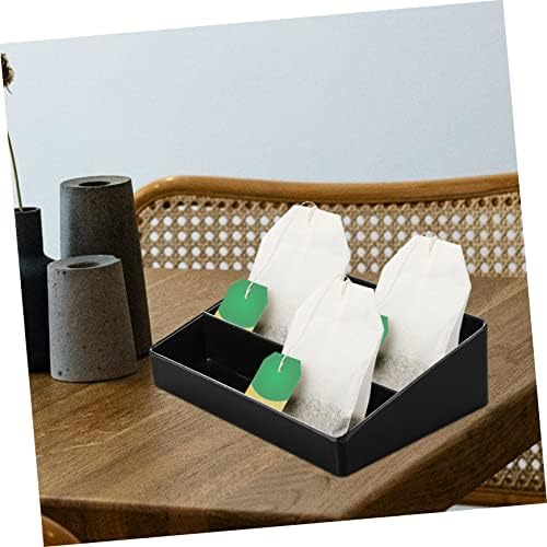 Зеродеко 2 парчиња Кутија За Складирање Шеќер Пакети Шеќер За Решетки За Кафе Имитација На Решетки Порцелан Организатор За Складирање Црно Кафе
