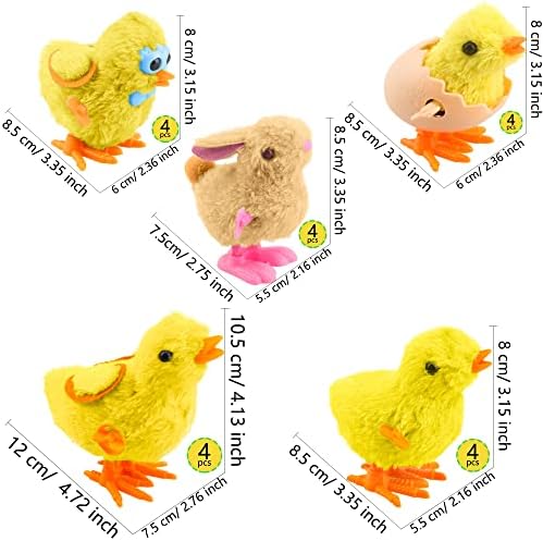Котини 20 пакувања Велигденски ветер на пилешко зајаче играчки зајаци пилешко скокање скокајќи кадифен играчки за деца Велигденски