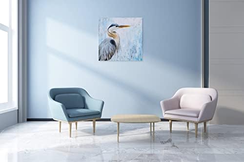 Sygallererier Херон платно wallидна уметност со текстура - модерни слики за птици во чаша и сива боја - апстрактни корморантни слики