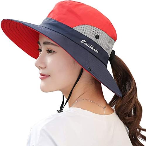 Сонце капи за жени шапка за конска опашка лето на отворено УВ заштита од преклопна мрежа широко облога на плажа риболов капа upf 50+