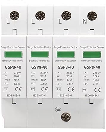 Masyls 3P+N AC Rail 4 Pole AC275V 400V 440V 20KA-40KA AC Surge Protector Industrial Electrical