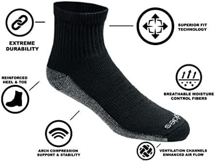 Дики Машки Дри-Технолошки Четвртина За Контрола На Влага Чорапи Мулти-Пакет