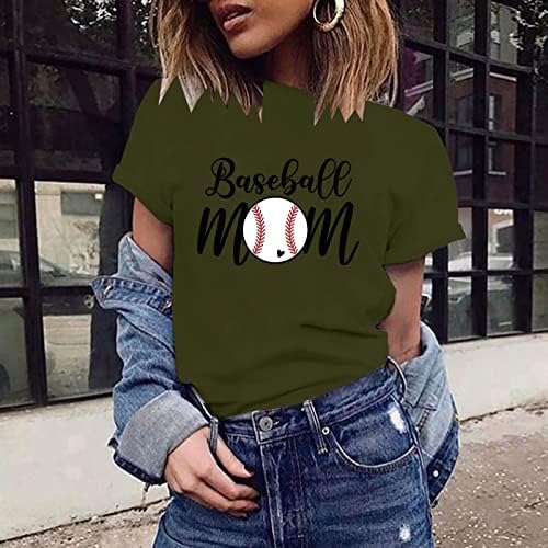Womenенски бејзбол маица кошула 2023 година во бејзбол сезона кошула бејзбол фан подарок, обичен натпревар денови со кратки ракави кошула блузи