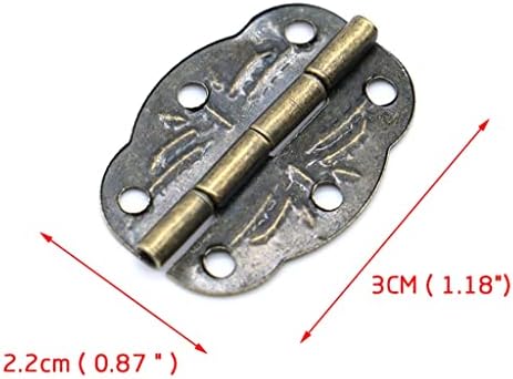 SAWQF 10 ПАРЧИЊА Антички Бронзени Шарки Кабинет Мини Шарка + 5 ПАРЧИЊА Мал Метал Има Заклучување Складирање Накит