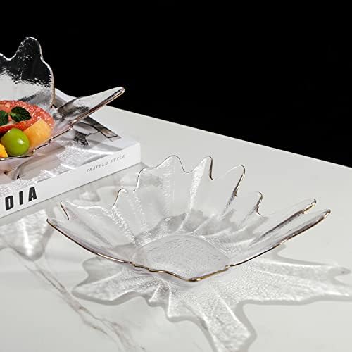 1500 ° C таблета капка во форма на кристално чиста стакло Декоративна чинија за садови за овошен десерт закуска за дома, канцеларија,